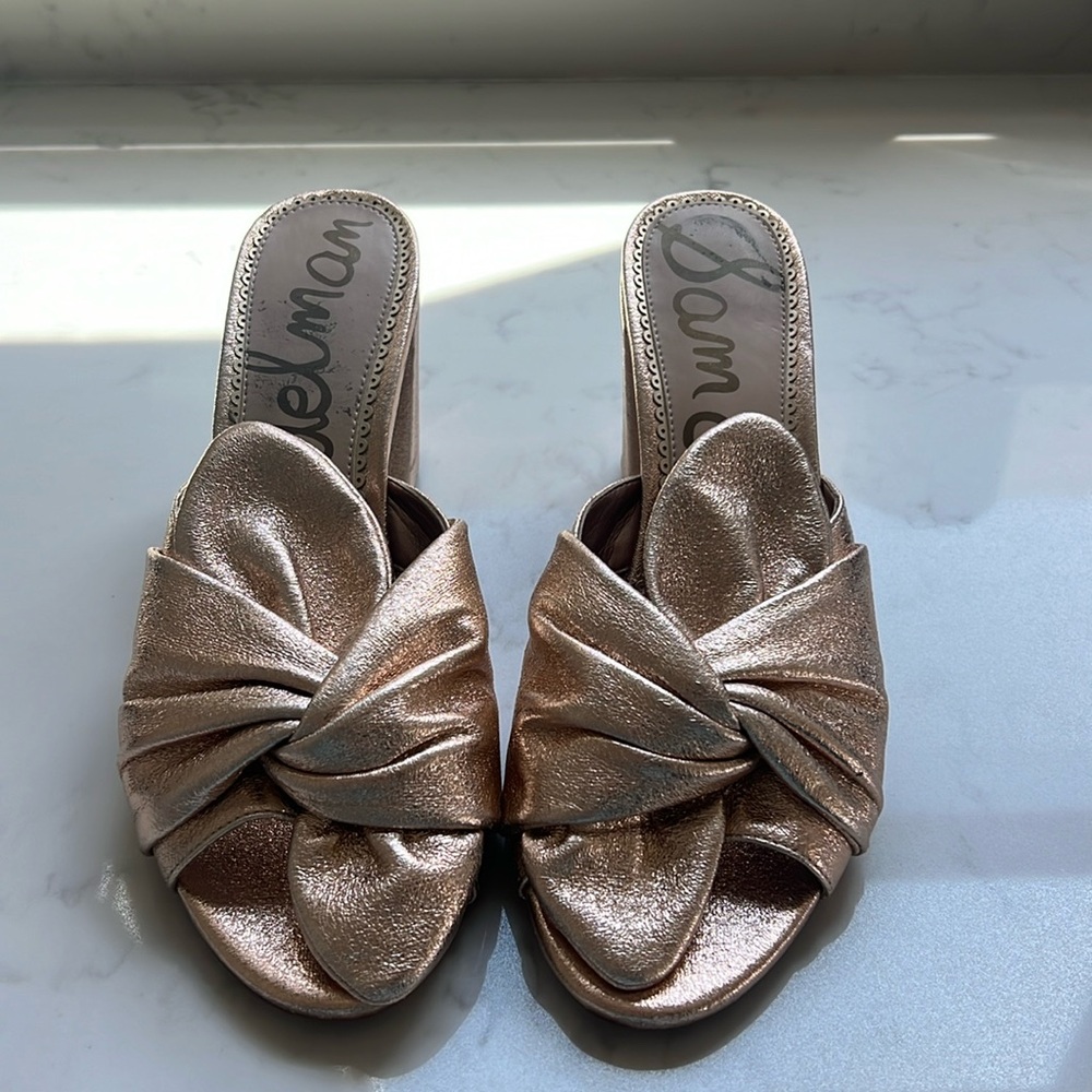 Gorgeous rose gold slip ons.